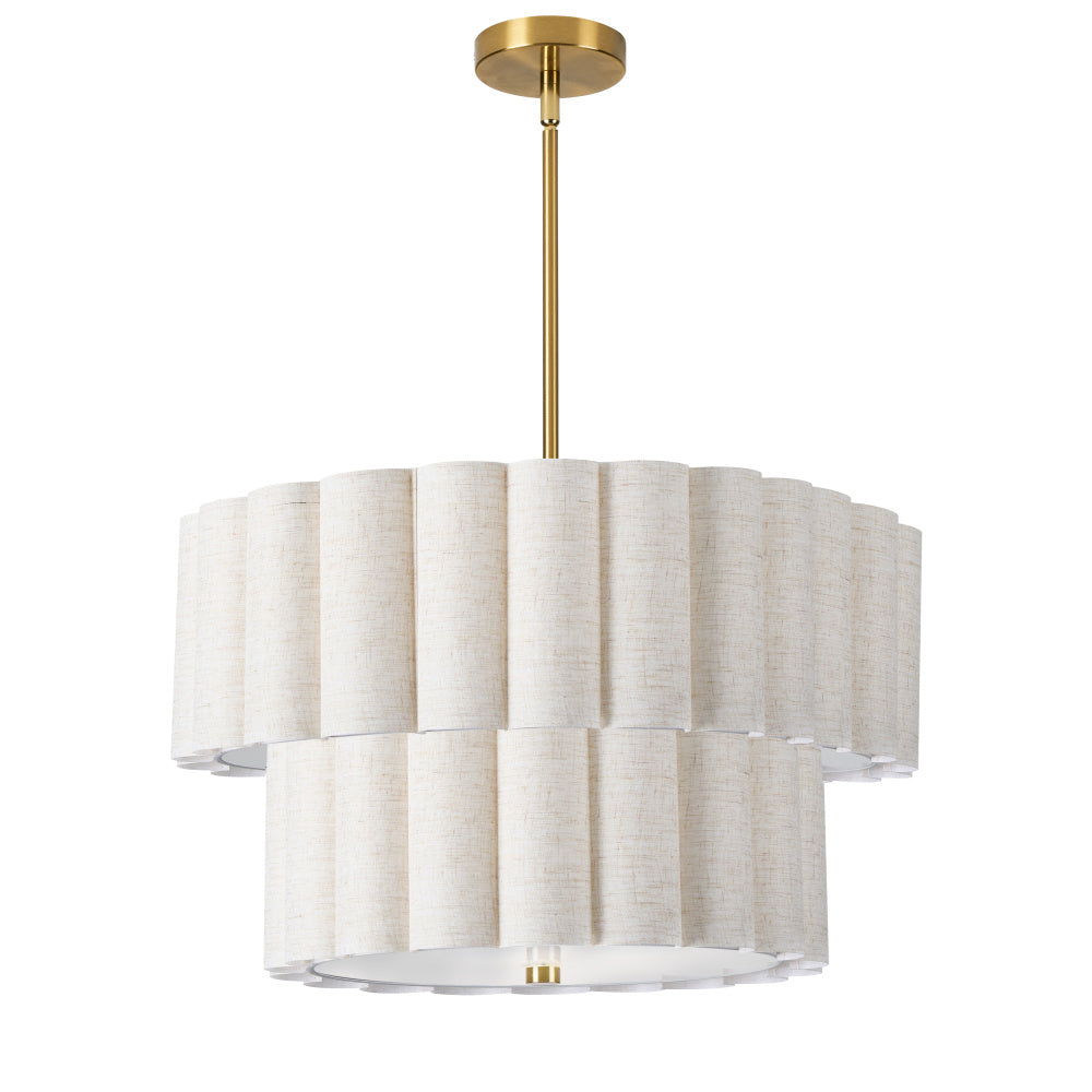 4LT AGB 2 Tier Pendant w/ FX Scallop Shades