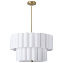 Load image into Gallery viewer, 4LT AGB 2 Tier Pendant w/ WH Scallop Shades
