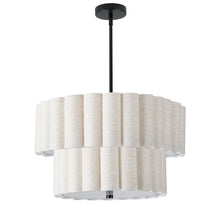 Load image into Gallery viewer, 4LT MB 2 Tier Pendant w/ FX Scallop Shades
