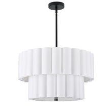 Load image into Gallery viewer, 4LT MB 2 Tier Pendant w/ WH Scallop Shades
