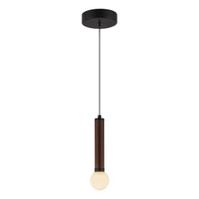 Load image into Gallery viewer, Arden 9-in Matte Black/Opal Glass LED Pendant
