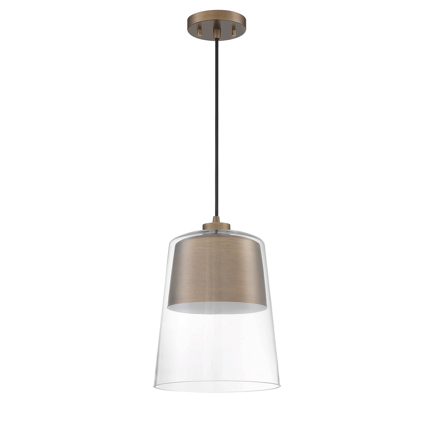 CALADON 1-Light Black Pendant - Brass