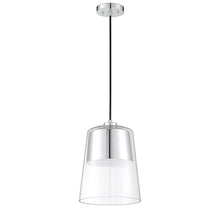 Load image into Gallery viewer, CALADON 1-Light Black Pendant - Chrome
