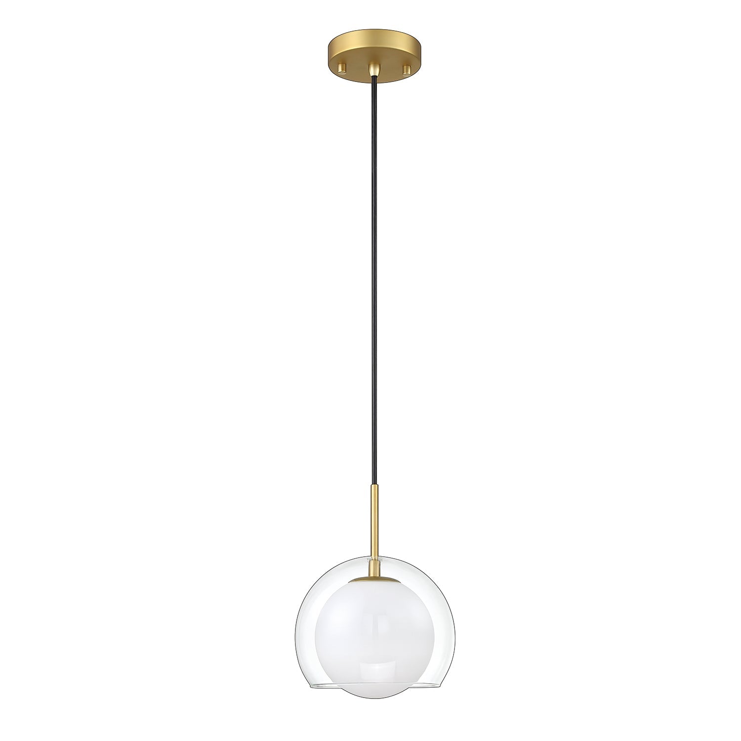 SERENO 1-Light Black Pendant - Brass