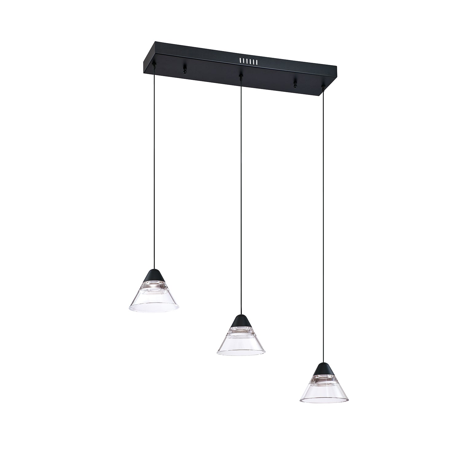 GEO 1-Light Chrome LED Pendant - Black