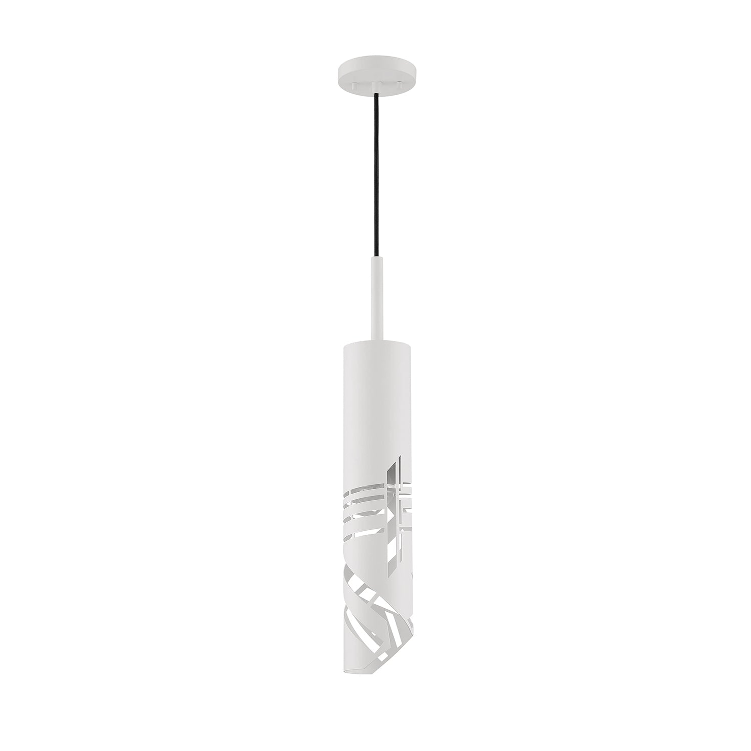 KNOLL 1-Light Black Pendant - White