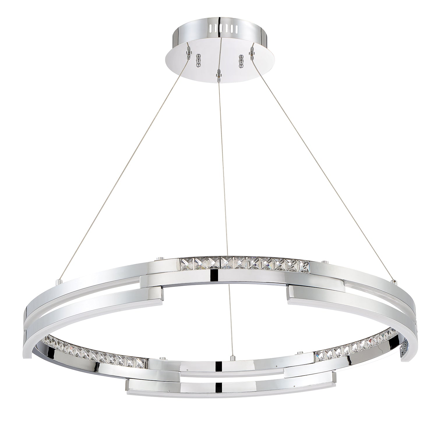 SATERN series 50 Watt Black Stainless Integrated LED Ring Pendant - Default Title