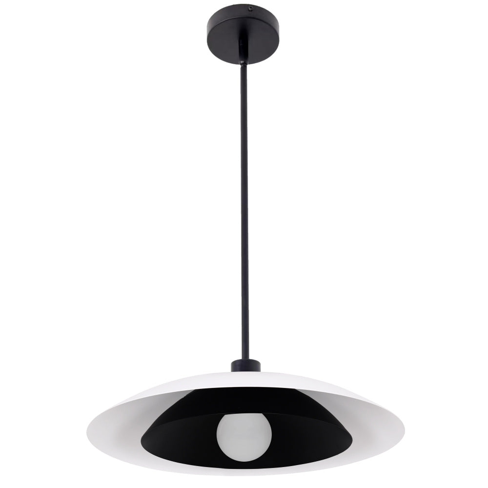 1LT Pendant, AGB w/ MW & MB Metal Shade