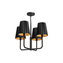 Load image into Gallery viewer, Plisse 23-in Matte Black 4 Lights Chandeliers
