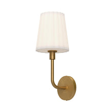 Load image into Gallery viewer, Plisse 7-in Aged Gold/Opal Matte Glass 1 Light Wall/Vanity
