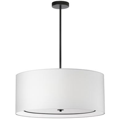 4LT Incand Pendant, MB with WH Shade