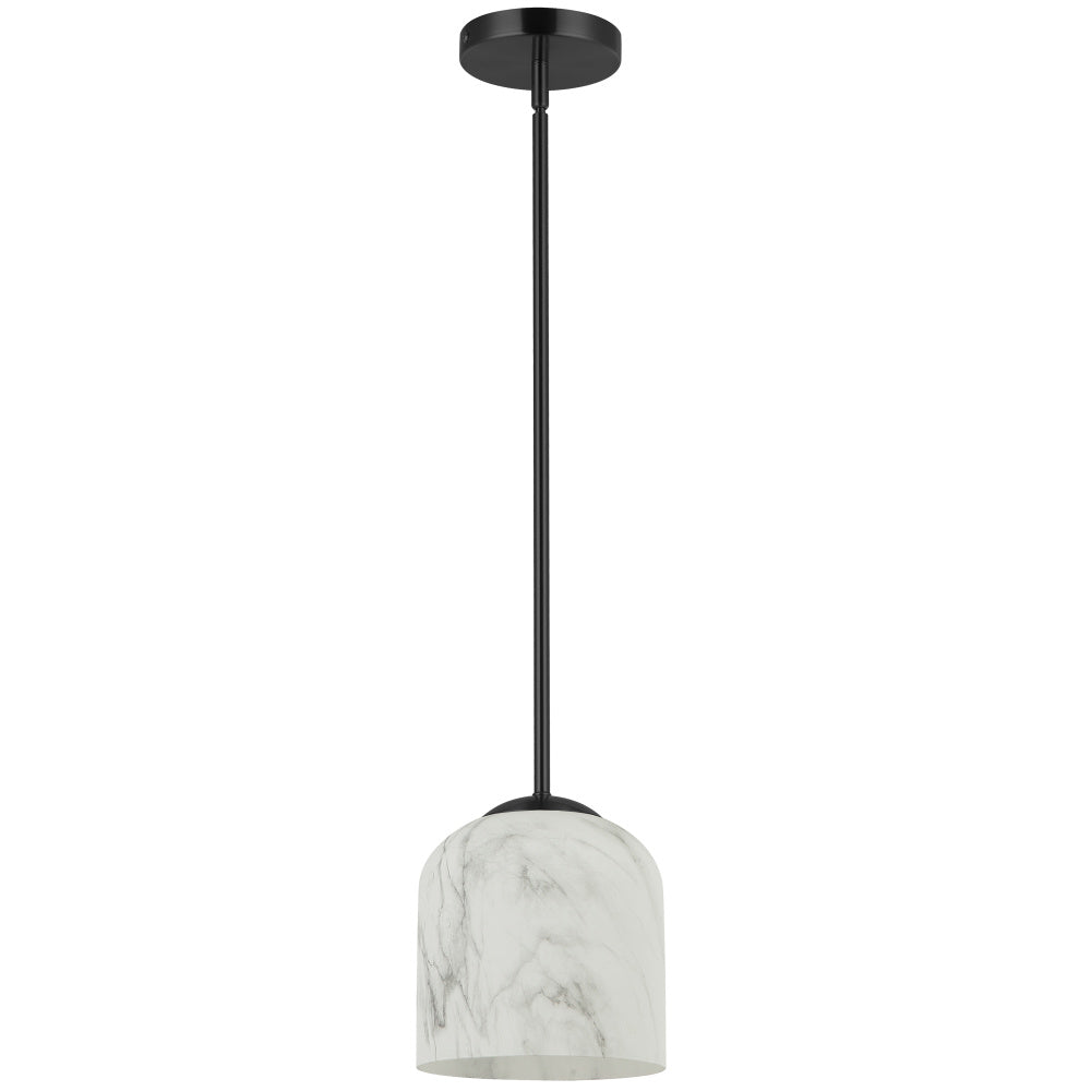 1LT Pendant, MB w/ Alabaster Glass