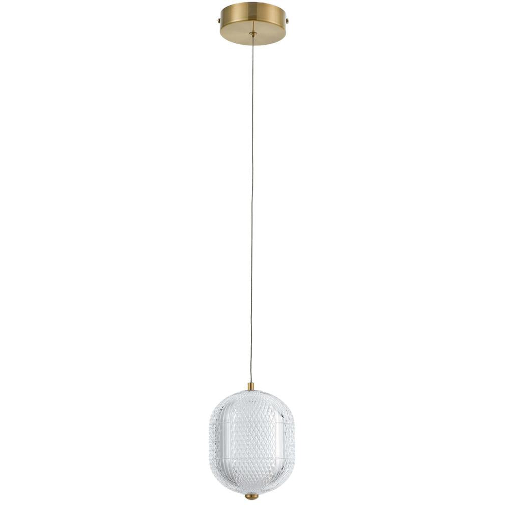 8.5W Pendant, AGB with CLR Acrylic Diffuser