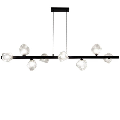 8LT Halogen Horizontal Pendant, MB w/ Clear Gls