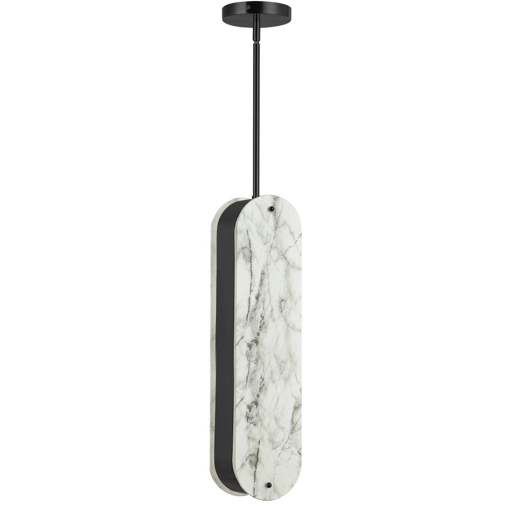 1LT Pendant, MB w/ Faux Alabaster Glass