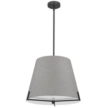 Load image into Gallery viewer, 4 LT Incandescent Pendant, MB w/ GRY fabric shade
