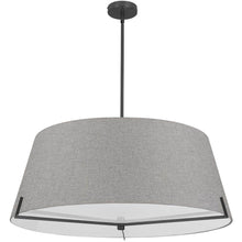 Load image into Gallery viewer, 4 LT Incandescent Pendant, MB w/ GRY fabric shade
