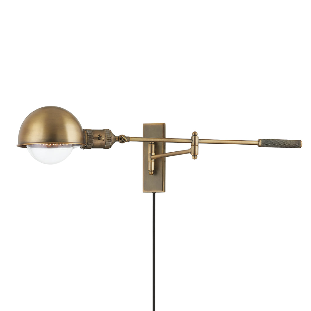 Cannon Wall Sconce in Patina Brass