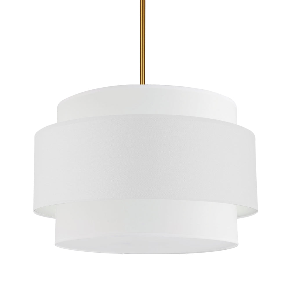 4LT Incandescent Chandelier, AGB w/ WH Shade
