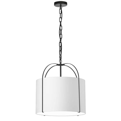 1LT Incandescent Pendant, BK w/ WH Shade