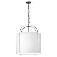 Load image into Gallery viewer, 3LT Incandescent Pendant, BK w/ WH Shade
