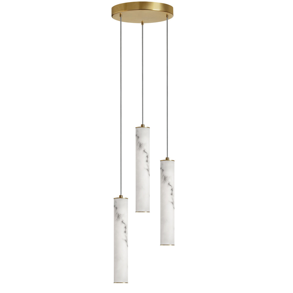 30W Pendant, AGB w/ faux Alabaster