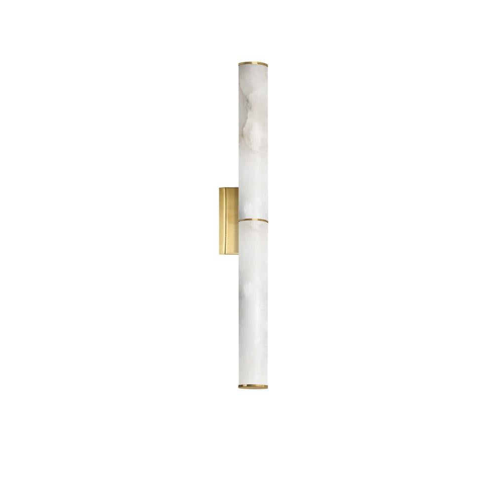 20W Wall Sconce, AGB w/ faux Alabaster