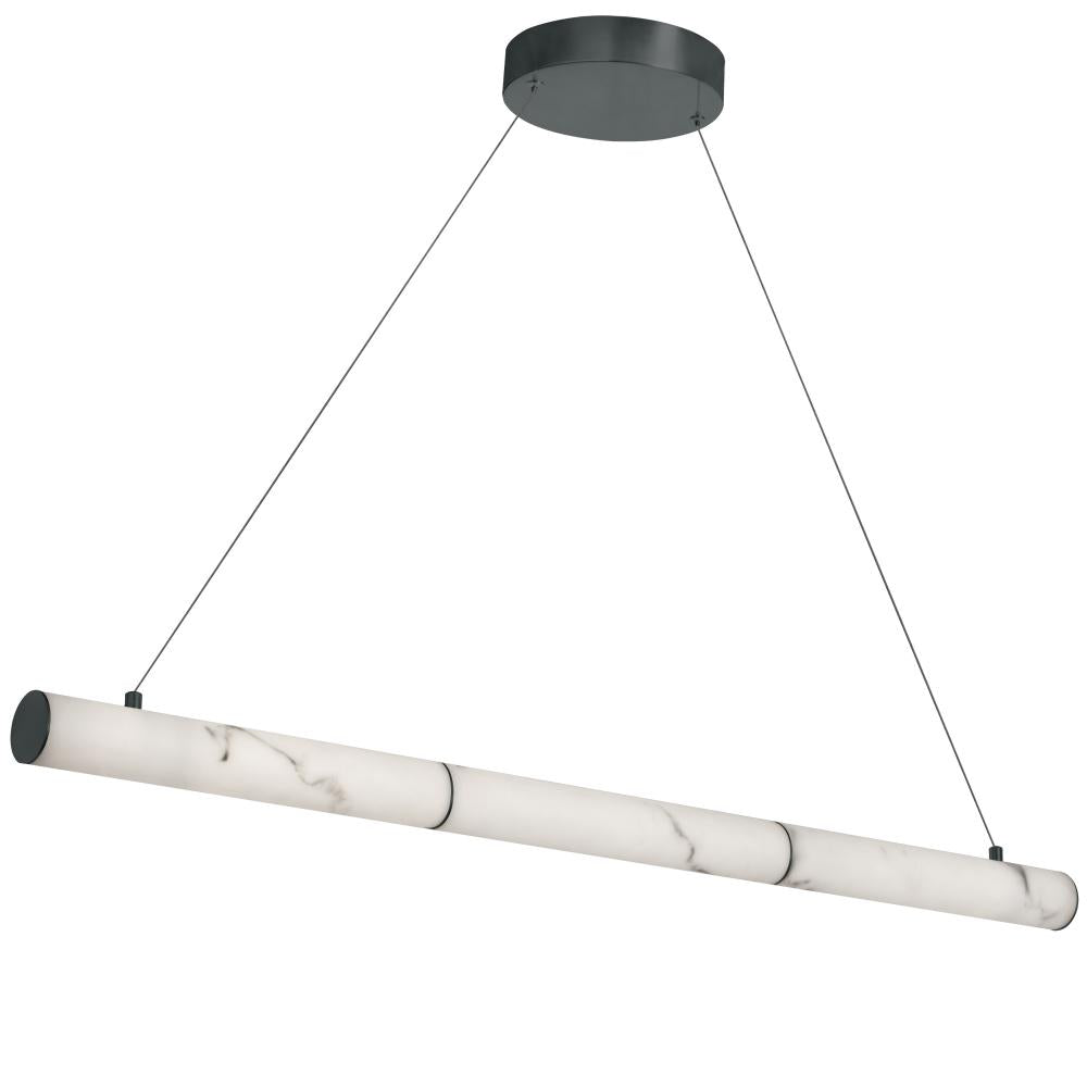30W Horiz Pendant, MB w/ faux Alabaster