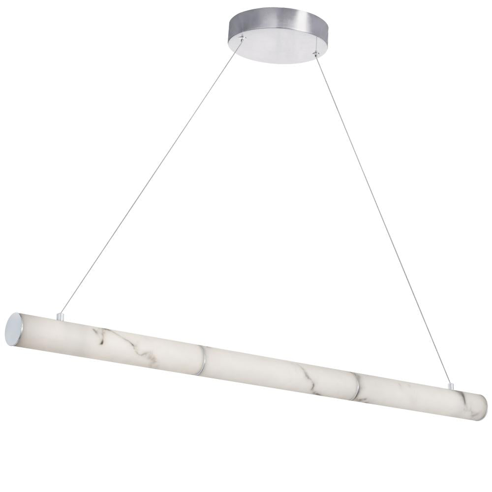 30W Horiz Pendant, PC w/ faux Alabaster