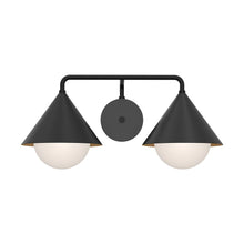 Load image into Gallery viewer, Remy 21-in Matte Black/Opal Glass 2 Lights Vanity
