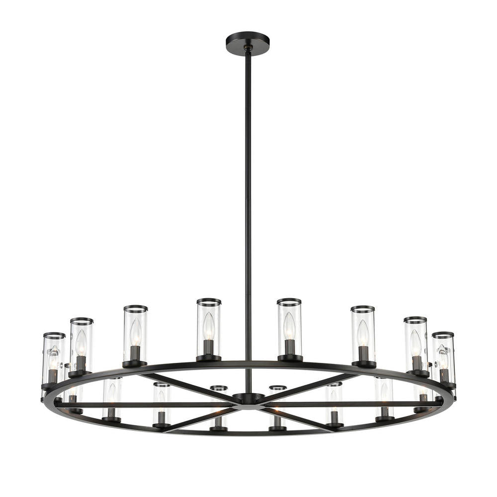 Revolve Clear Glass/Urban Bronze 18 Lights Chandeliers