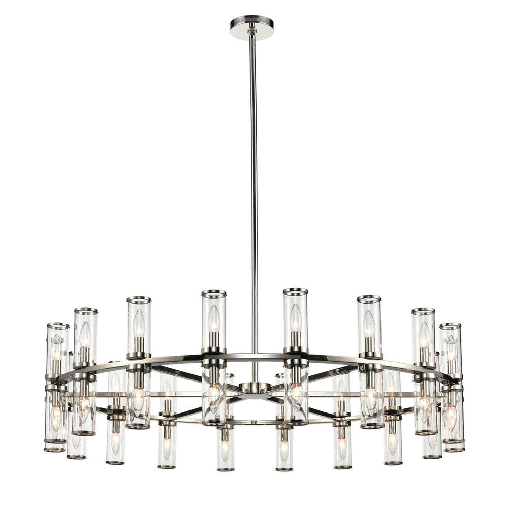 Revolve Clear Glass/Polished Nickel 36 Lights Chandeliers