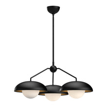 Load image into Gallery viewer, Rubio 28-in Matte Black/Opal Matte Glass 3 Lights Chandeliers
