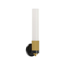 Load image into Gallery viewer, Rue 5-in Matte Black/Brushed Gold 1 Light Wall/Vanity
