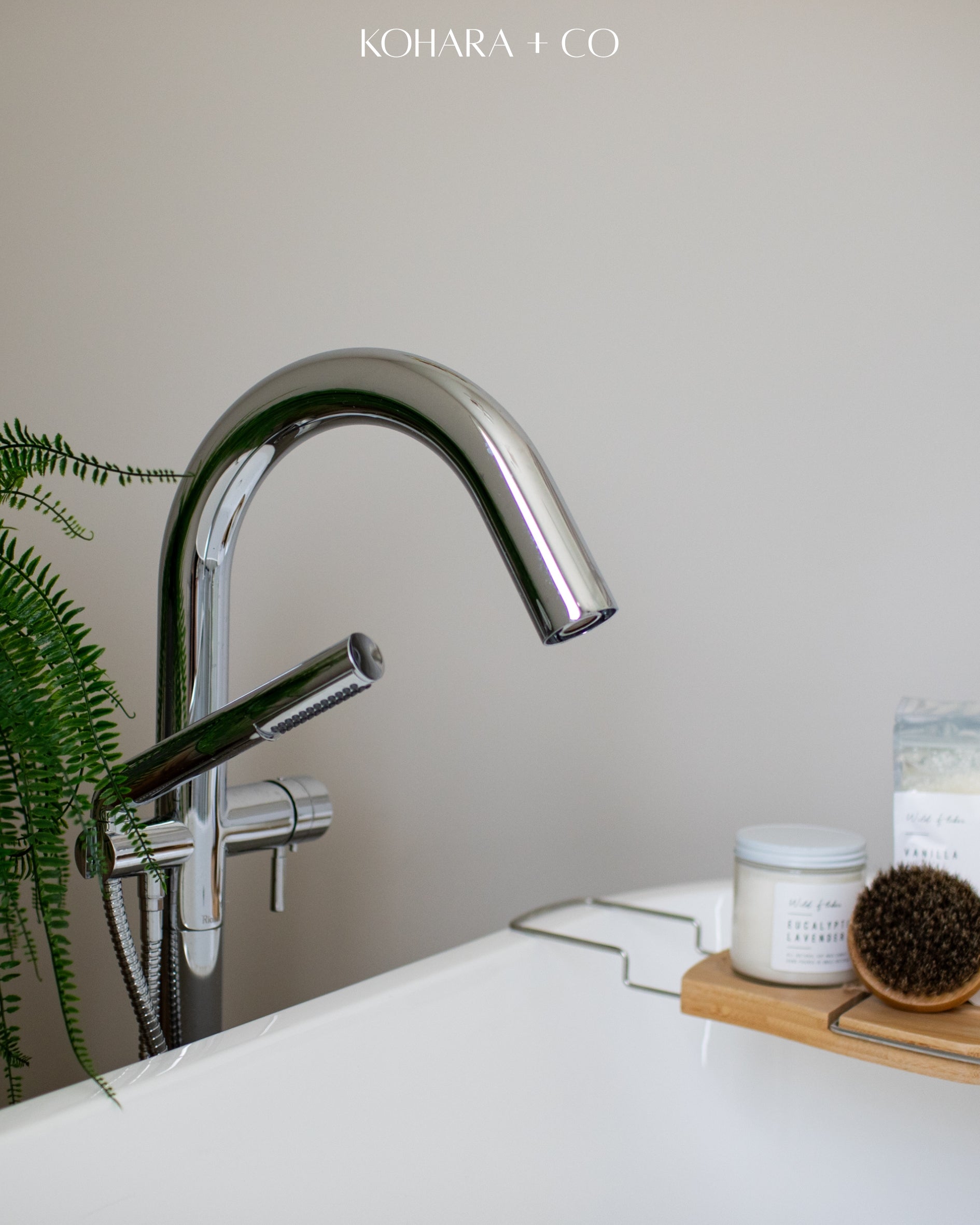 Riu Single Hole Thermostatic Floor Mount Tub Filler