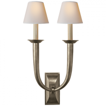Load image into Gallery viewer, French Deco Horn Double Sconce
