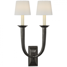 Load image into Gallery viewer, French Deco Horn Double Sconce
