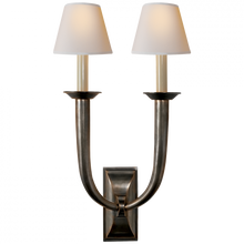 Load image into Gallery viewer, French Deco Horn Double Sconce
