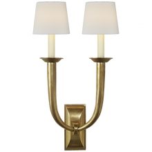 Load image into Gallery viewer, French Deco Horn Double Sconce
