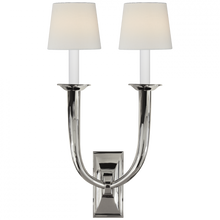 Load image into Gallery viewer, French Deco Horn Double Sconce
