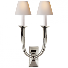 Load image into Gallery viewer, French Deco Horn Double Sconce
