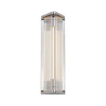 Load image into Gallery viewer, Sabre 12-in Polished Nickel/Ribbed Glass LED Wall/Vanity
