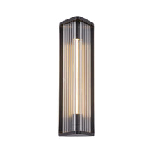 Load image into Gallery viewer, Sabre 12-in Ribbed Glass/Urban Bronze LED Wall/Vanity
