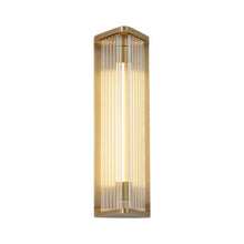Load image into Gallery viewer, Sabre 12-in Ribbed Glass/Vintage Brass LED Wall/Vanity
