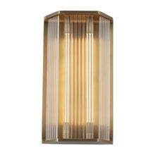 Load image into Gallery viewer, Sabre 16-in Ribbed Glass/Vintage Brass LED Wall/Vanity
