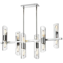 Load image into Gallery viewer, 12LT Horiz Chandelier, PC w/ Clear Fluted Glass
