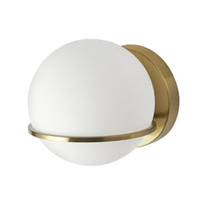 Load image into Gallery viewer, 1LT Halogen Wall Sconce, AGB with WH Opal Glass
