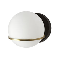 Load image into Gallery viewer, 1LT Halogen Wall Sconce, MB/AGB with WH Opal Glass
