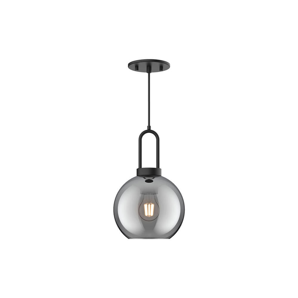 Soji 8-in Matte Black/Smoked Solid Glass 1 Light Pendant