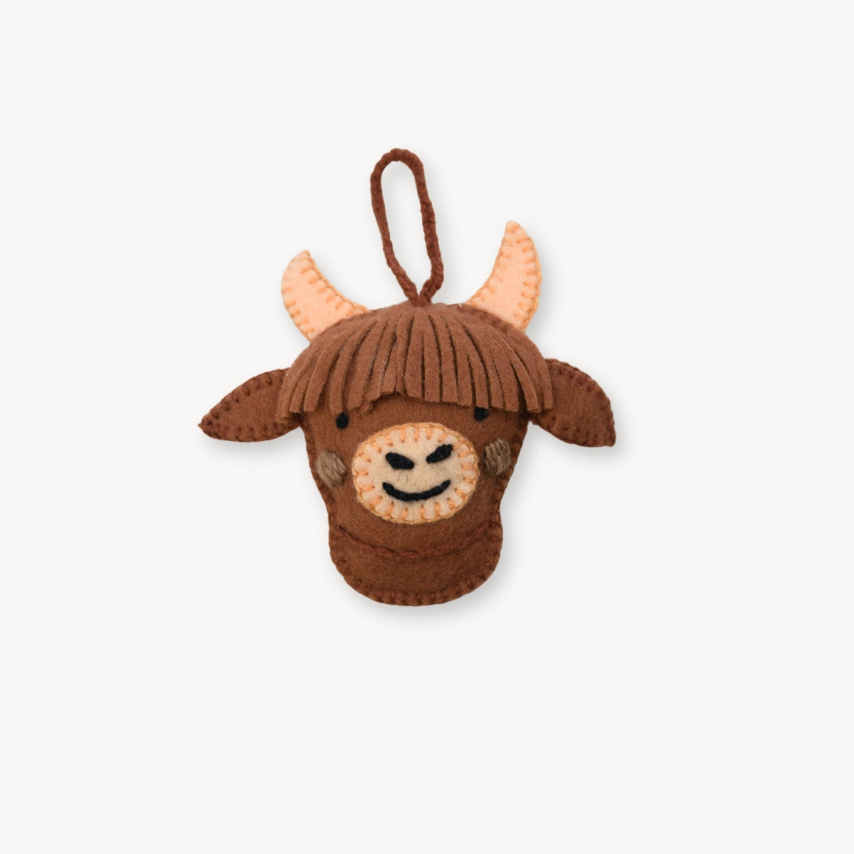 Hand Embroidered Ornament - Highland Cow